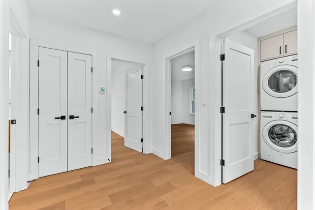 a view of a storage & utility room with washer and dryer