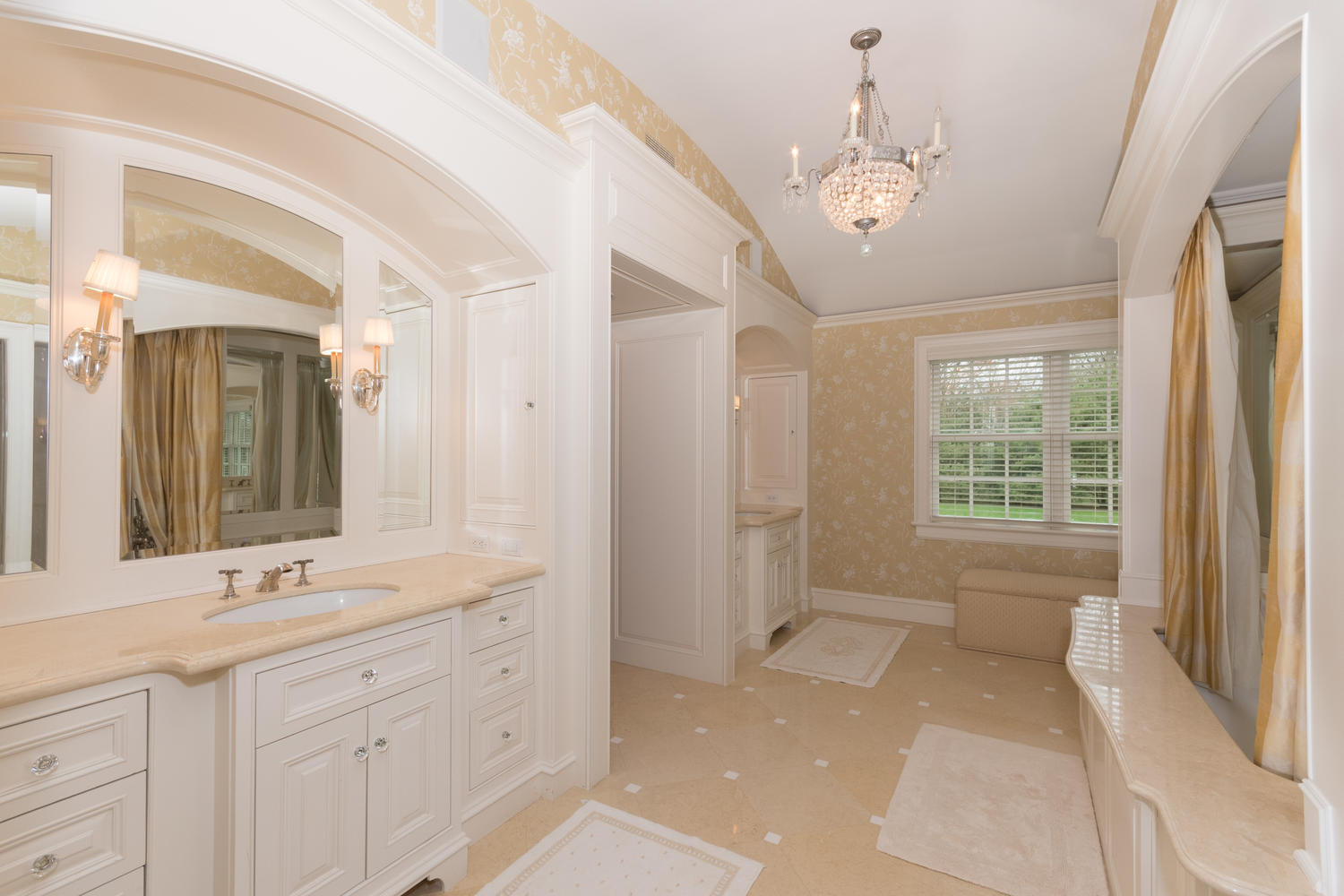 300 Brookside Road Darien, CT 06820 - Photo 29 of 58 a spacious bathroom with a shower a sink and a mirror