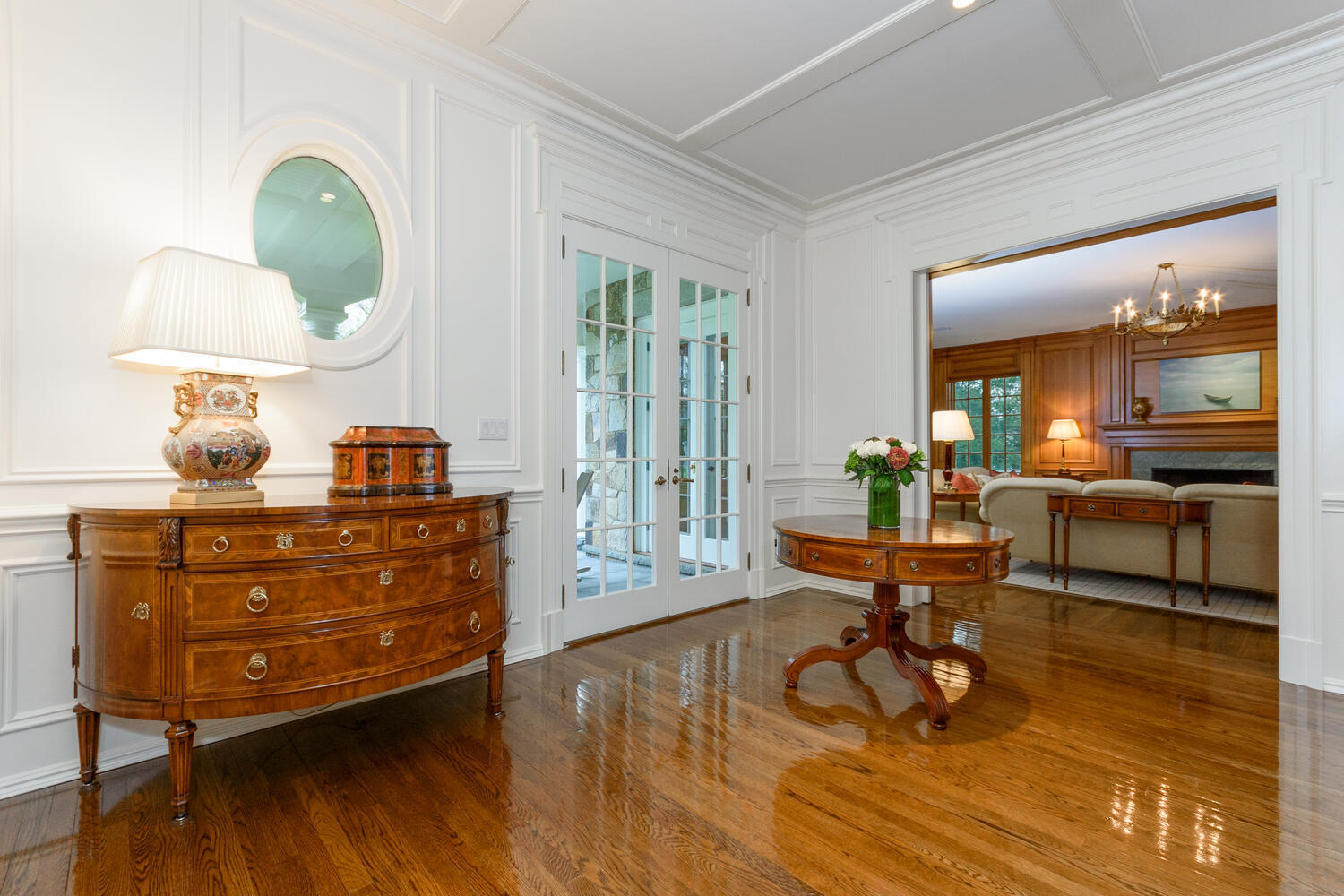 300 Brookside Road Darien, CT 06820 - Photo 9 of 58 a living room with furniture and a wooden floor