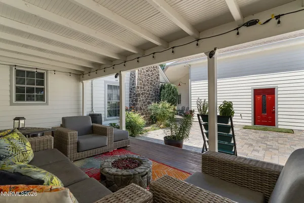 a view of a park with plants and trees