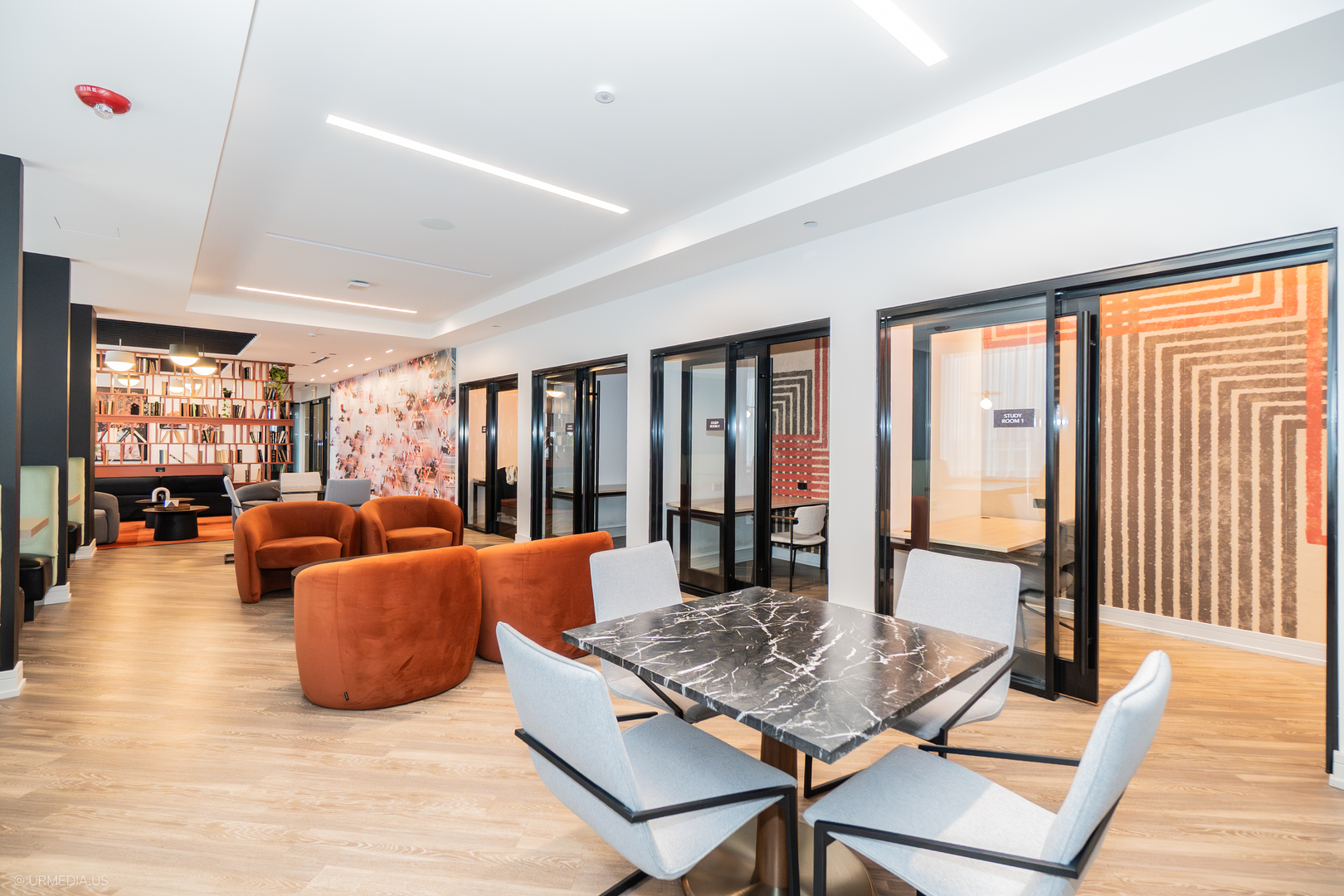 808 North Cleveland Avenue, Unit 1608 Chicago, IL 60610 - Photo 12 of 20 a living room with fireplace furniture and floor to ceiling windows