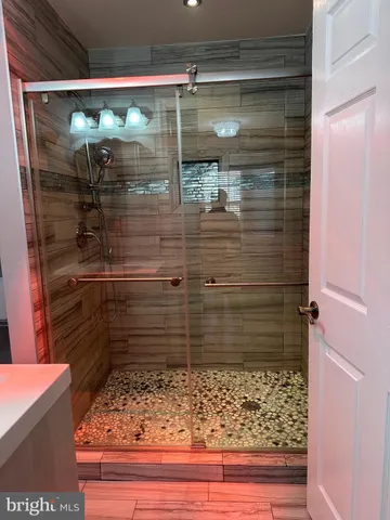 a bathroom with a shower