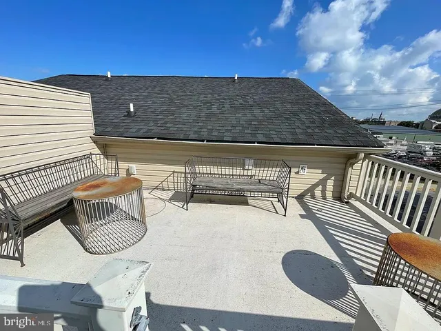 a view of terrace with seating space