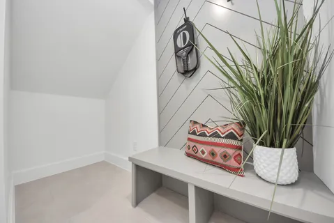 a table with a potted plant on it