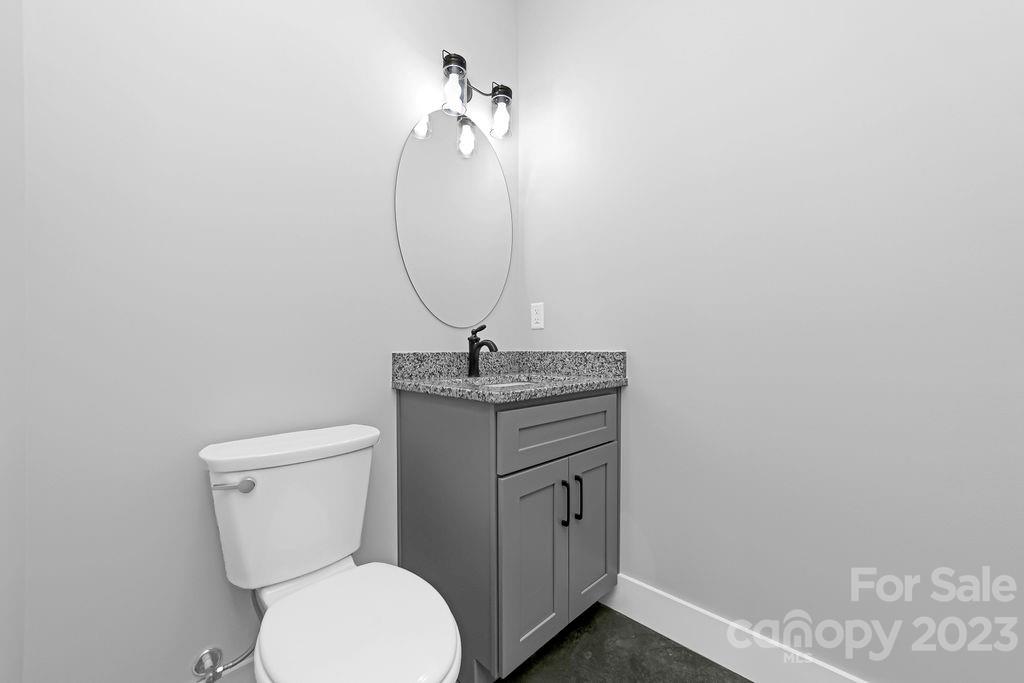 183 Neely Road Brevard, NC 28712 - Photo 21 of 44 a bathroom with a toilet a sink and mirror