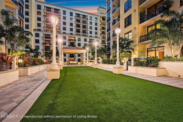 a view of a building with garden