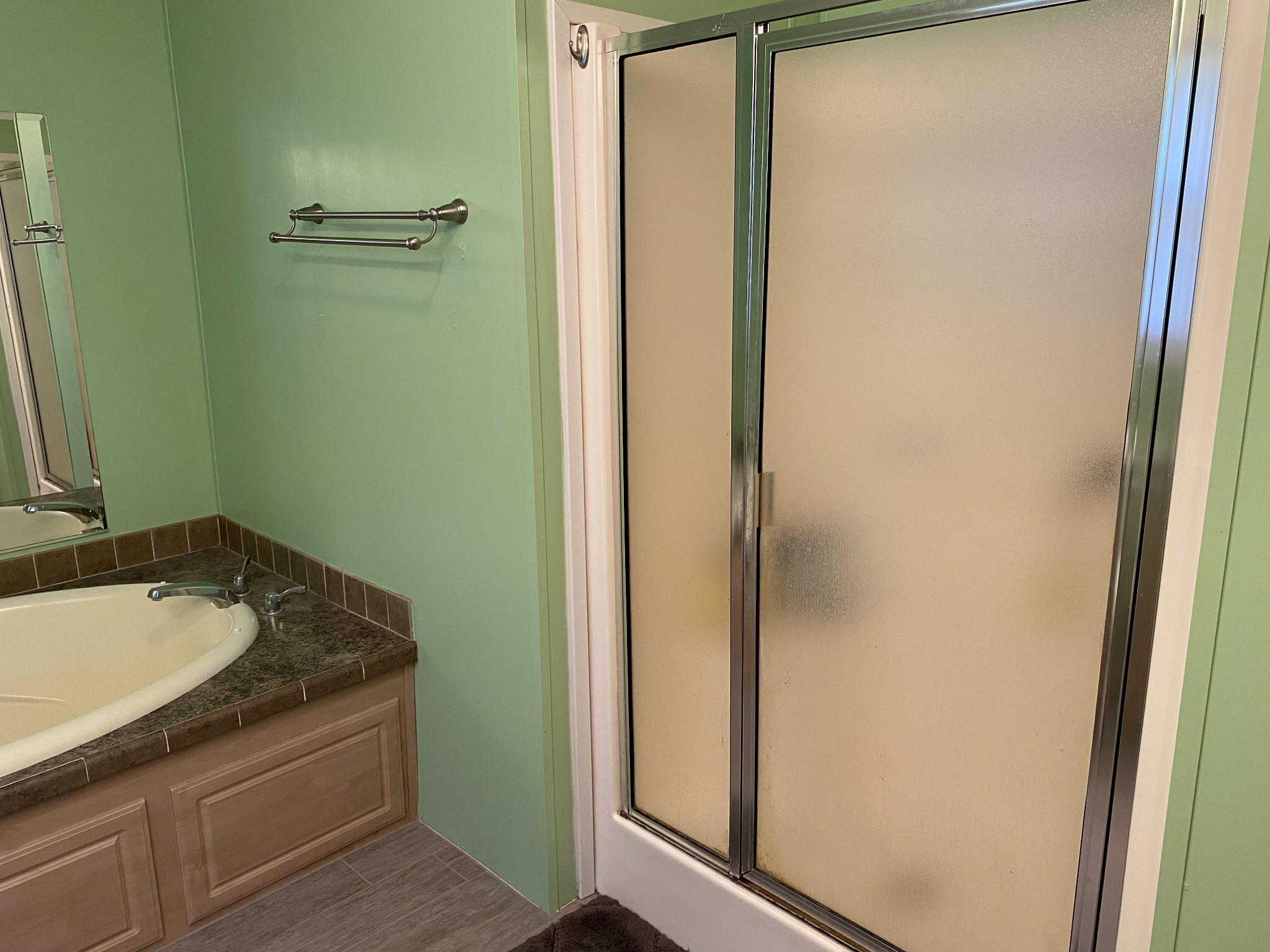 2808 Greer Road Goodlettsville, TN 37072 - Photo 22 of 37 a bathroom with a granite countertop sink and a mirror