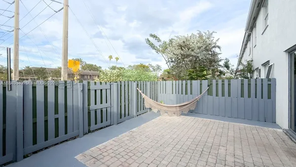 a view of outdoor space with seating area