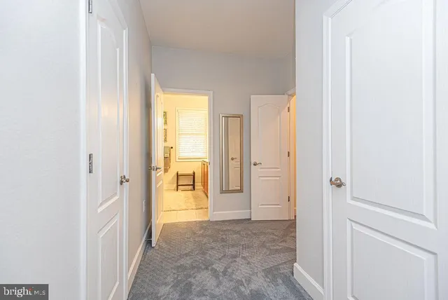 a bathroom with a sink vanity and a mirror