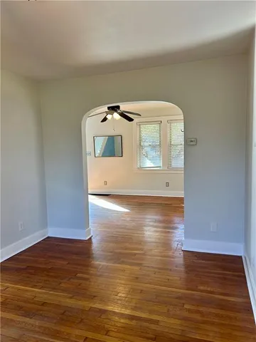 a view of livingroom with wooden floor