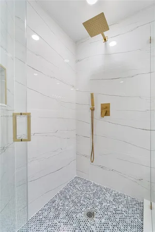 a bathroom with a shower