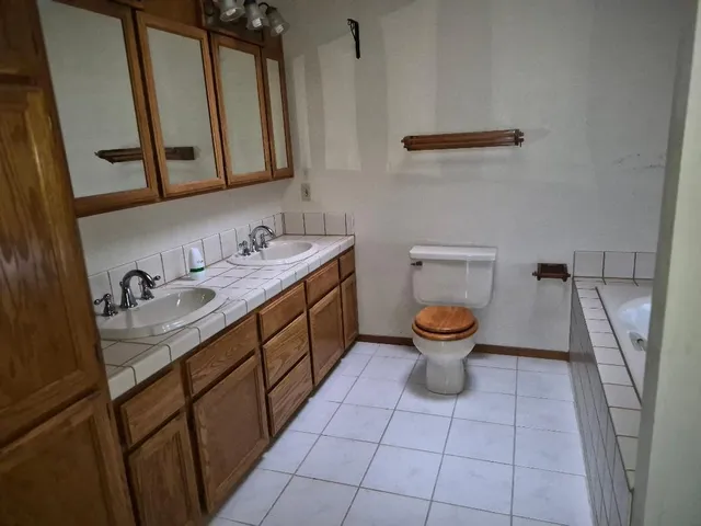 a bathroom with a sink and a toilet
