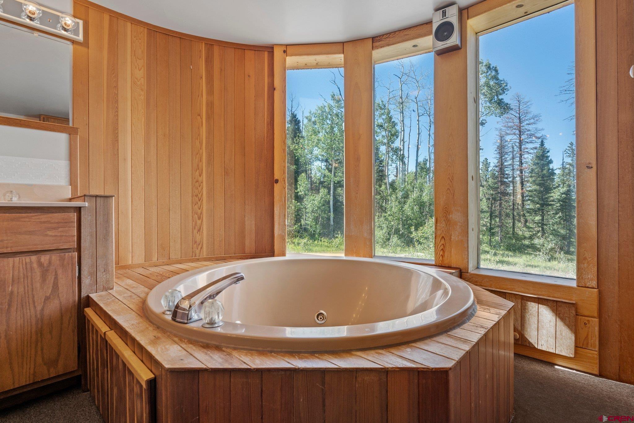 1389 County Road 240 Durango, CO 81301 - Photo 28 of 35 a bath tub sitting in a bathroom next to a window