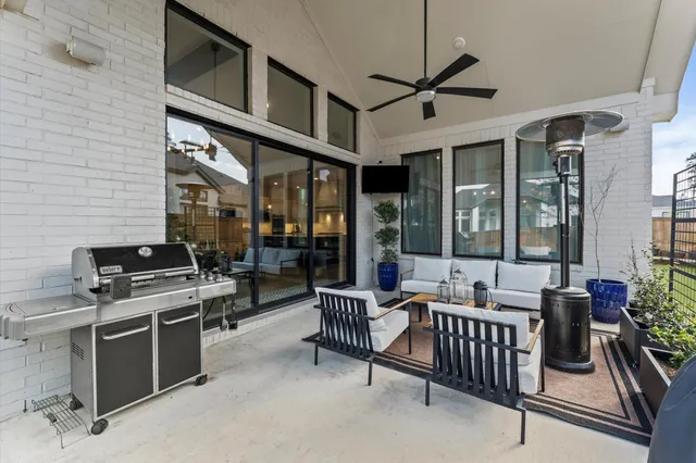 a outdoor space with patio furniture