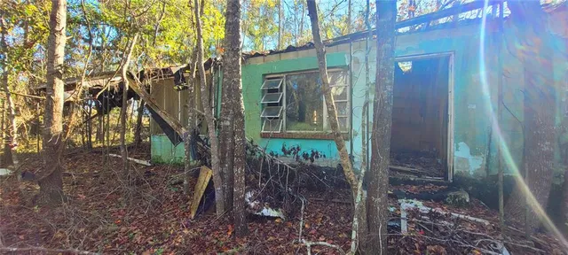 a backyard of a house with lots of green space