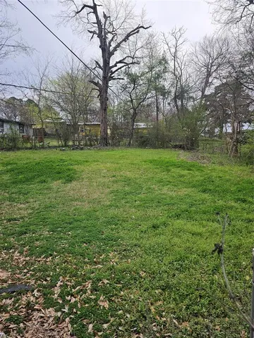 a view of a field of grass and trees