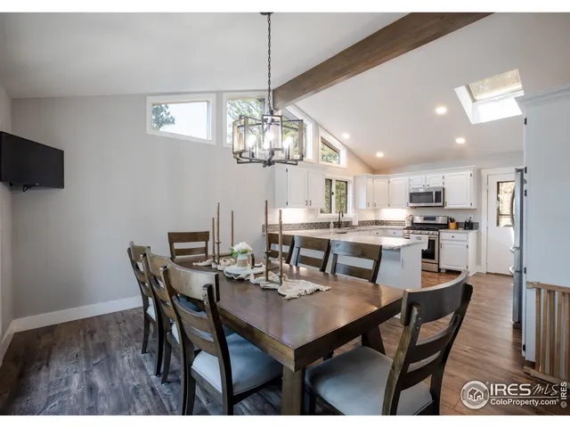 a view of a dining room and livingroom view