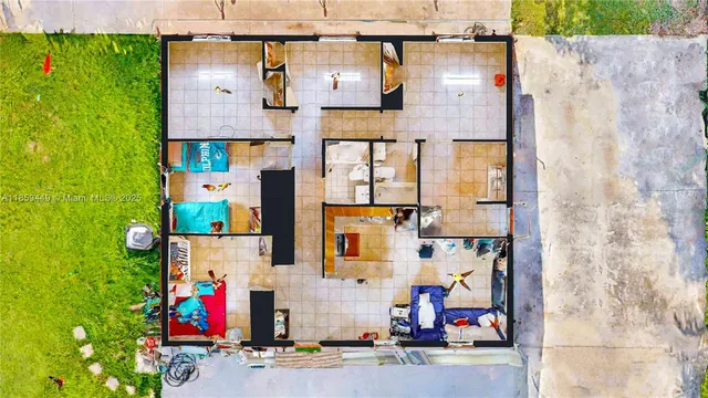 front view of a house with a garden