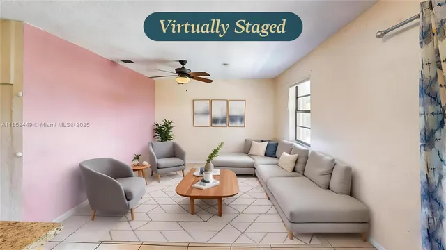 a living room with furniture