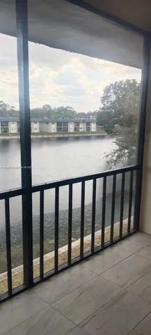 a view of wooden balcony