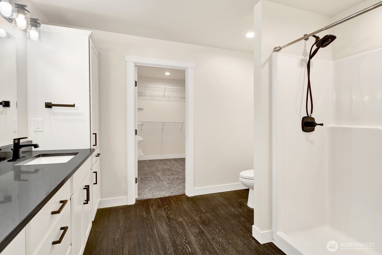 1302 Night Hawk Way Everson, WA 98247 - Photo 26 of 35 a bathroom with a sink a toilet a shower and a tub