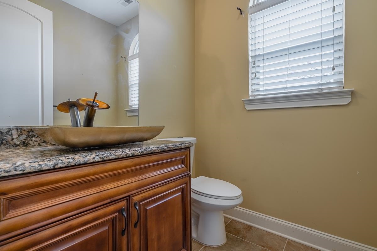 8250 Deadfall Road Millington, TN 38053 - Photo 16 of 26 a bathroom with a granite countertop sink and a toilet