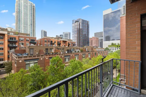 a view of city from a balcony