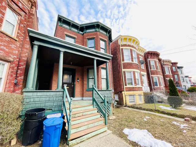 a front view of a building