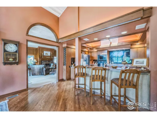 a large kitchen with a large counter top