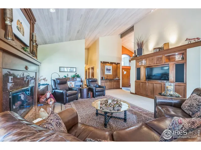 a living room with furniture or couch and a fireplace