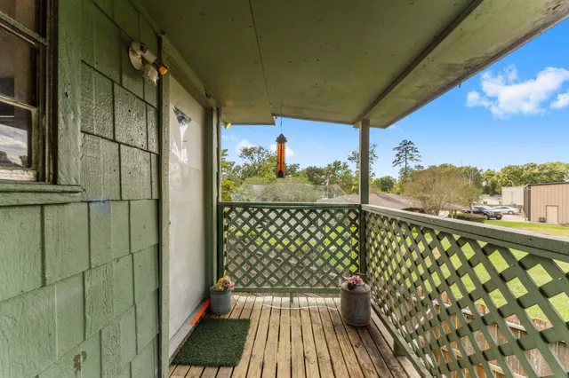 a view of city from a balcony