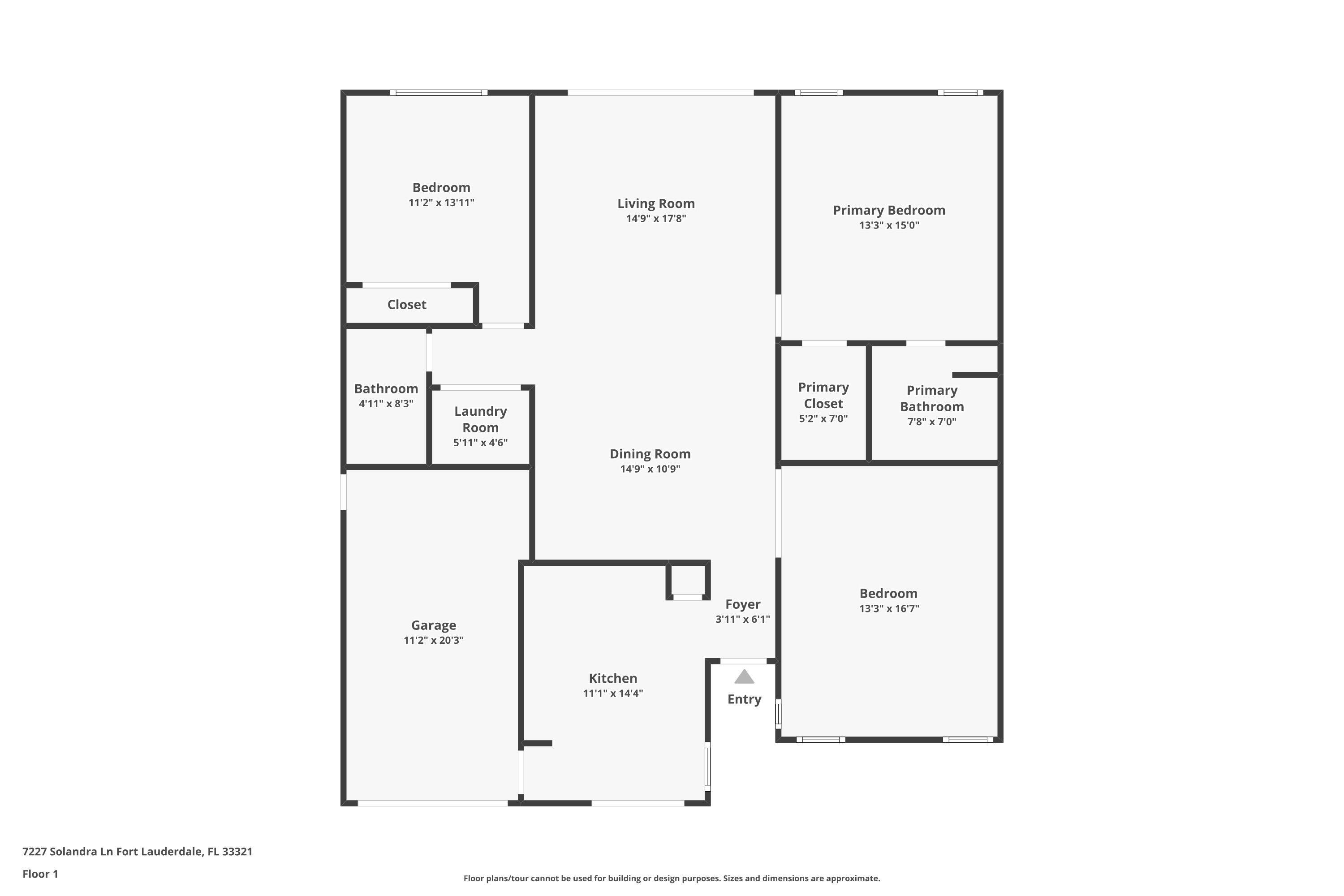 7227 Solandra Lane Fort Lauderdale, FL 33321 - Photo 17 of 17 Floor Plan