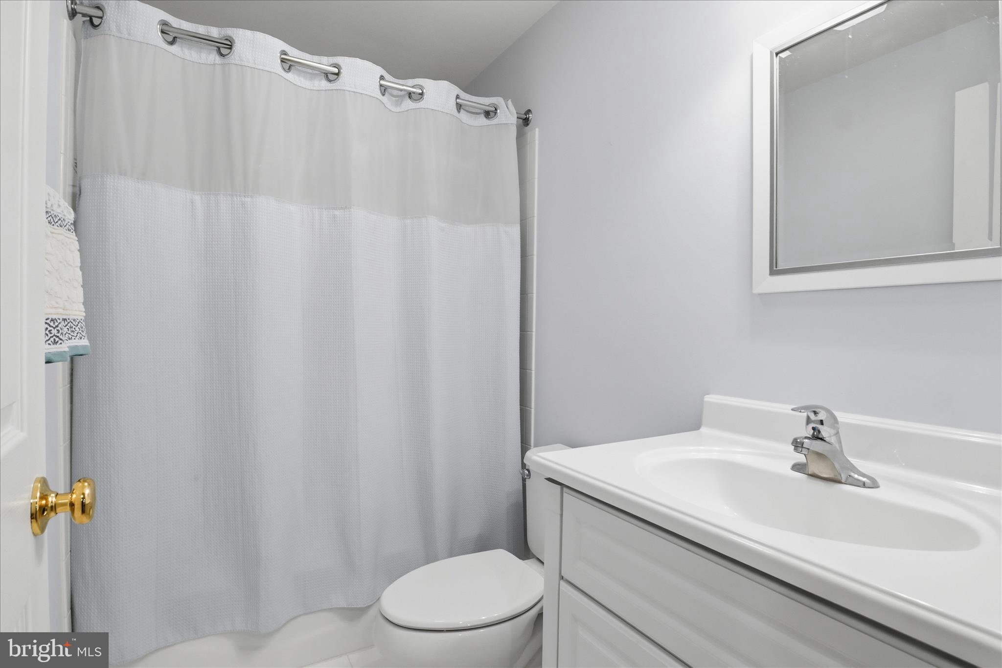 25352 Ripleys Field Drive Chantilly, VA 20152 - Photo 28 of 54 a bathroom with a sink a toilet and shower curtain