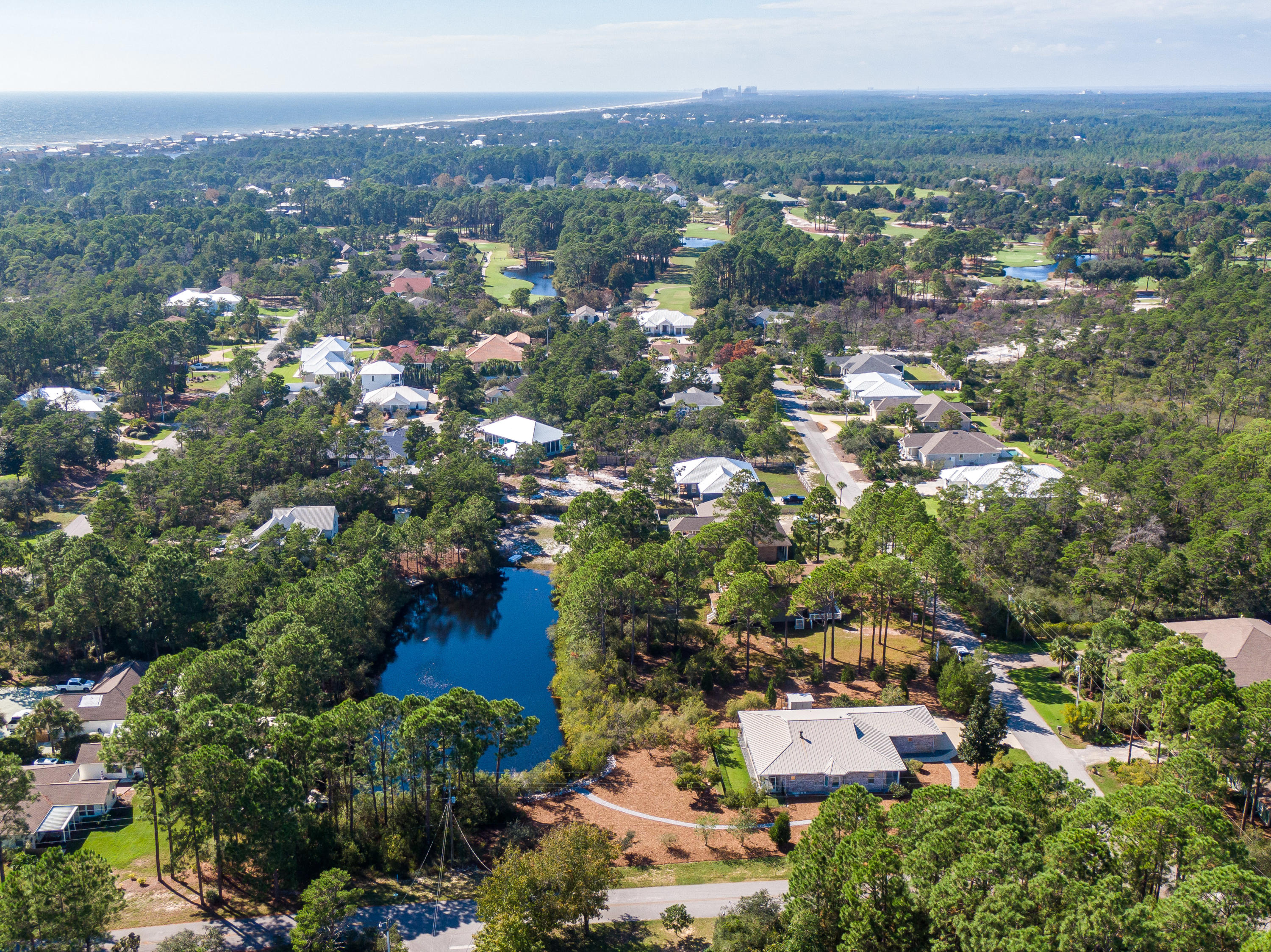 377 Ridge Road Santa Rosa Beach, FL 32459 - Photo 40 of 46 an aerial view of a city with lots of residential buildings