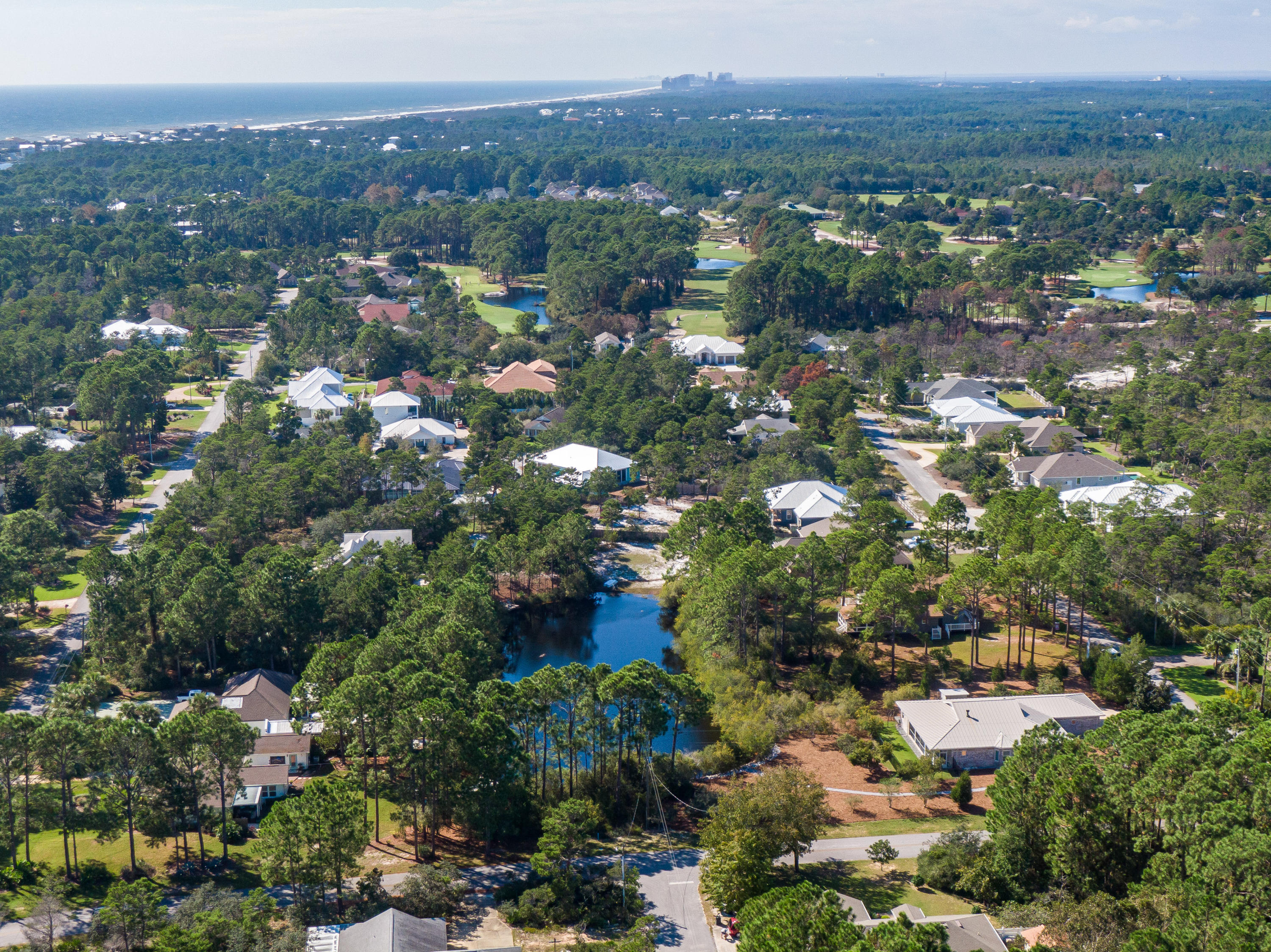 377 Ridge Road Santa Rosa Beach, FL 32459 - Photo 41 of 46 an aerial view of residential house with outdoor space and trees