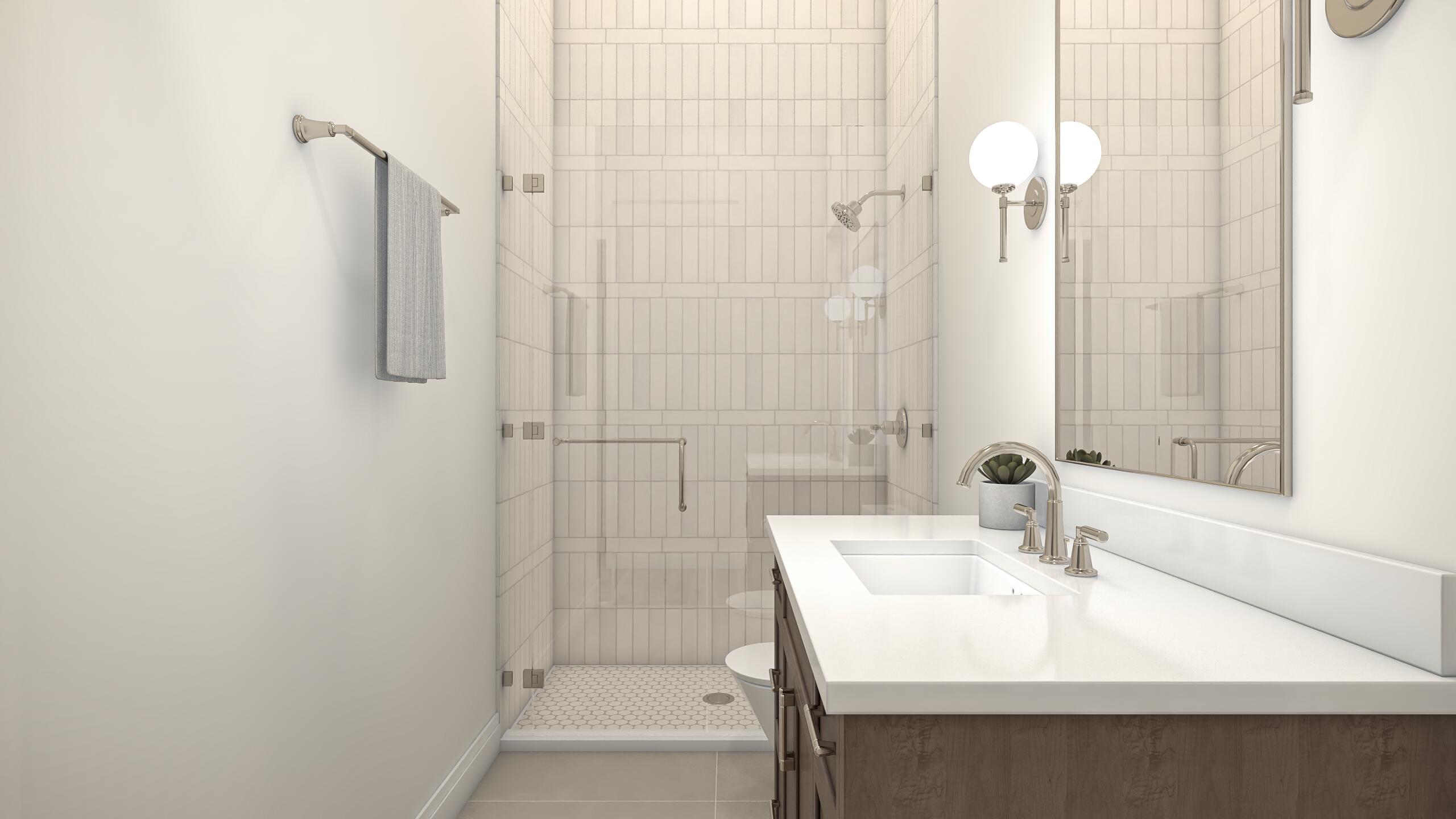 135 Kings Lane Fort Pierce, FL 34950 - Photo 29 of 67 a bathroom with a sink and a shower