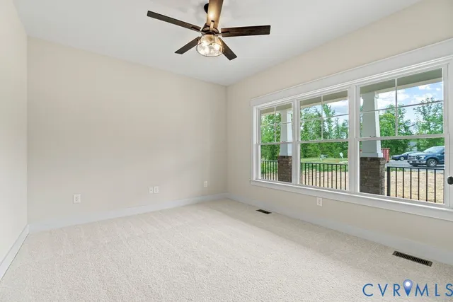 an empty room with a window