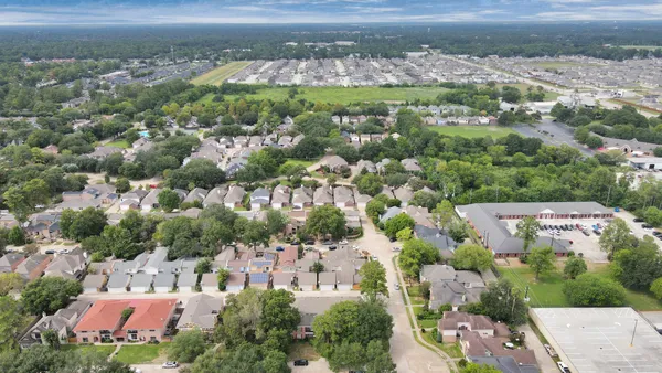 an aerial view of a city