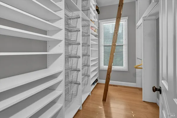 a view of a walk in closet
