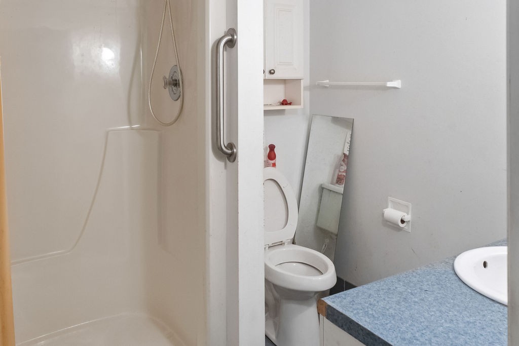 758 Holt Road Lebanon, TN 37087 - Photo 46 of 55 a bathroom with a granite countertop toilet and a shower