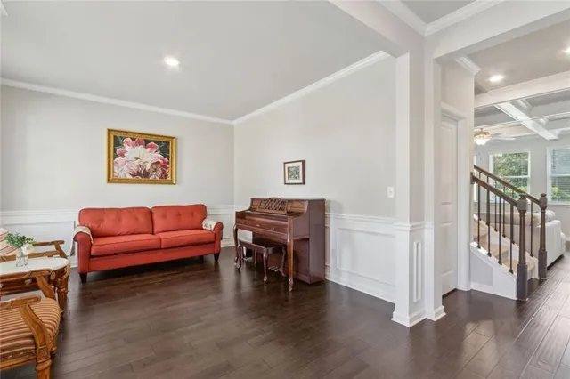 a view of a livingroom with furniture and a couch