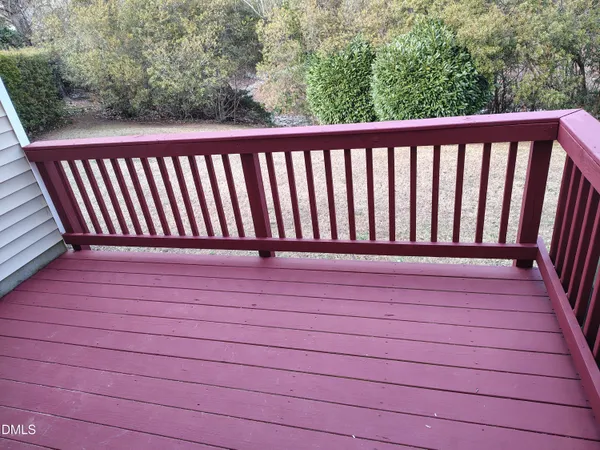 a view of deck with a chair