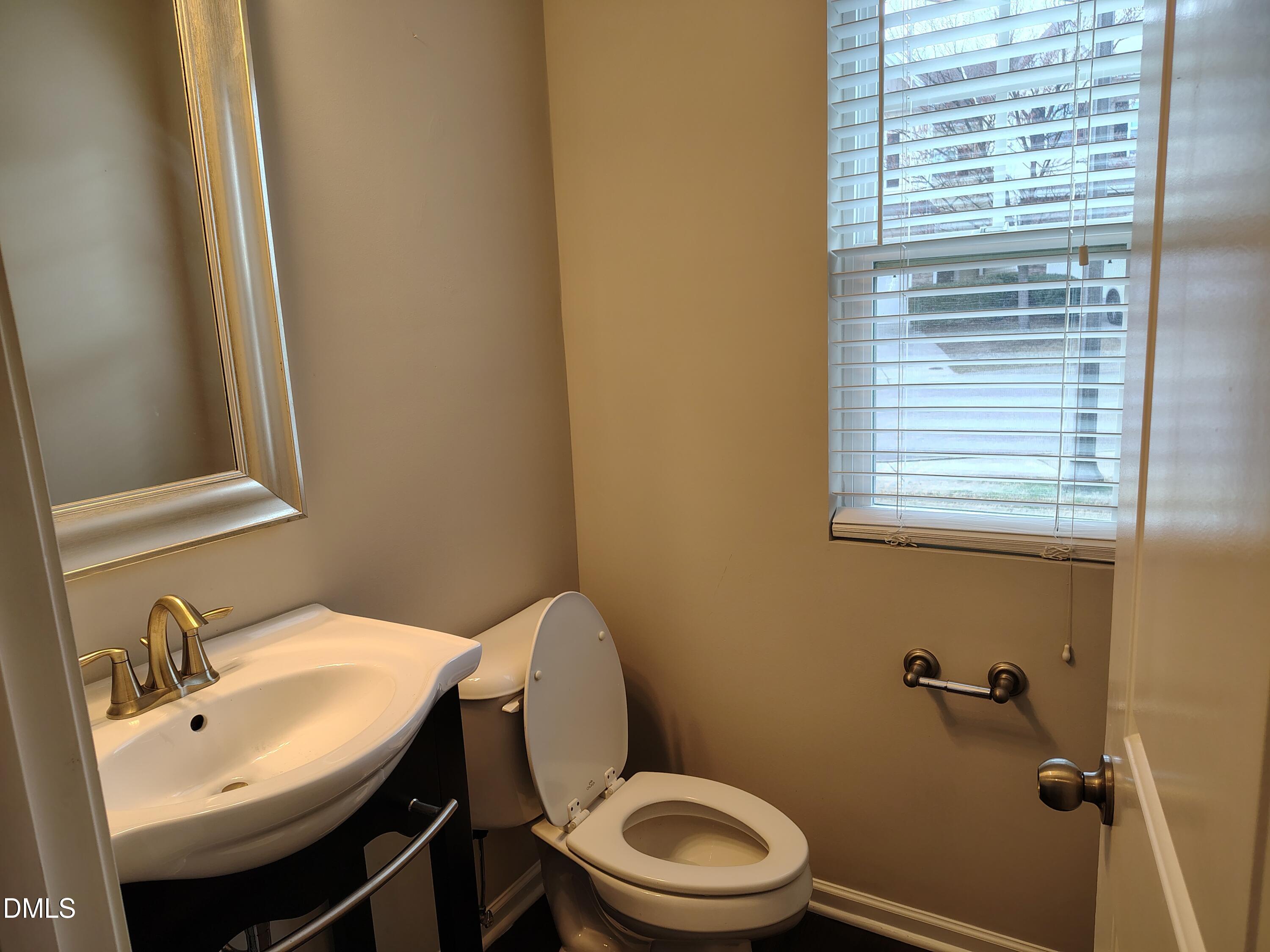 831 Davidson Point Road Cary, NC 27513 - Photo 9 of 22 a bathroom with a sink a toilet and mirror