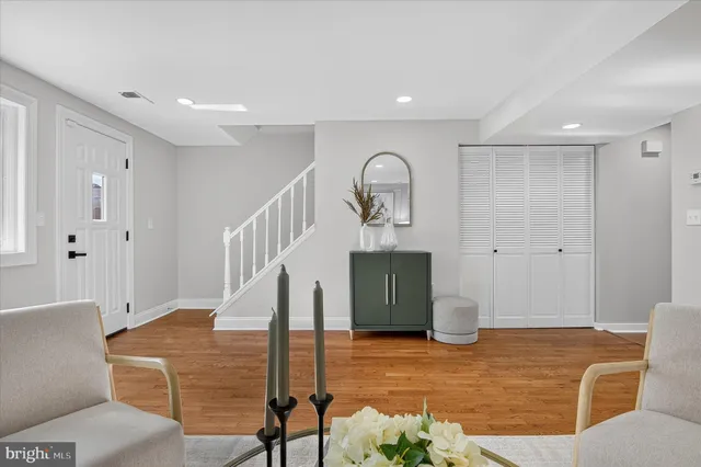 a living room with furniture