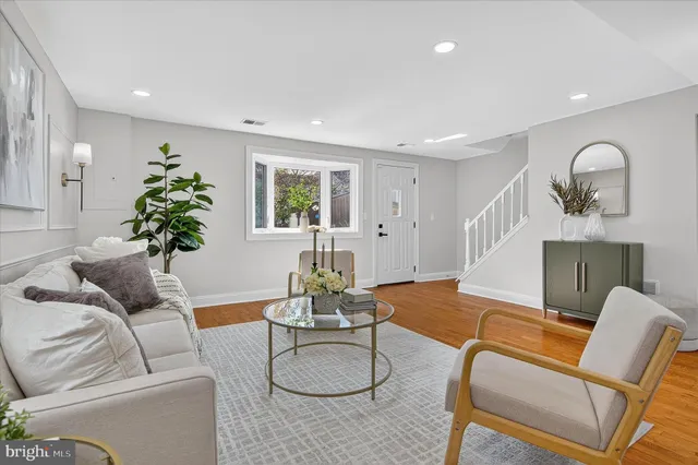 a living room with furniture