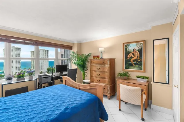 a bed room with a bed and furniture