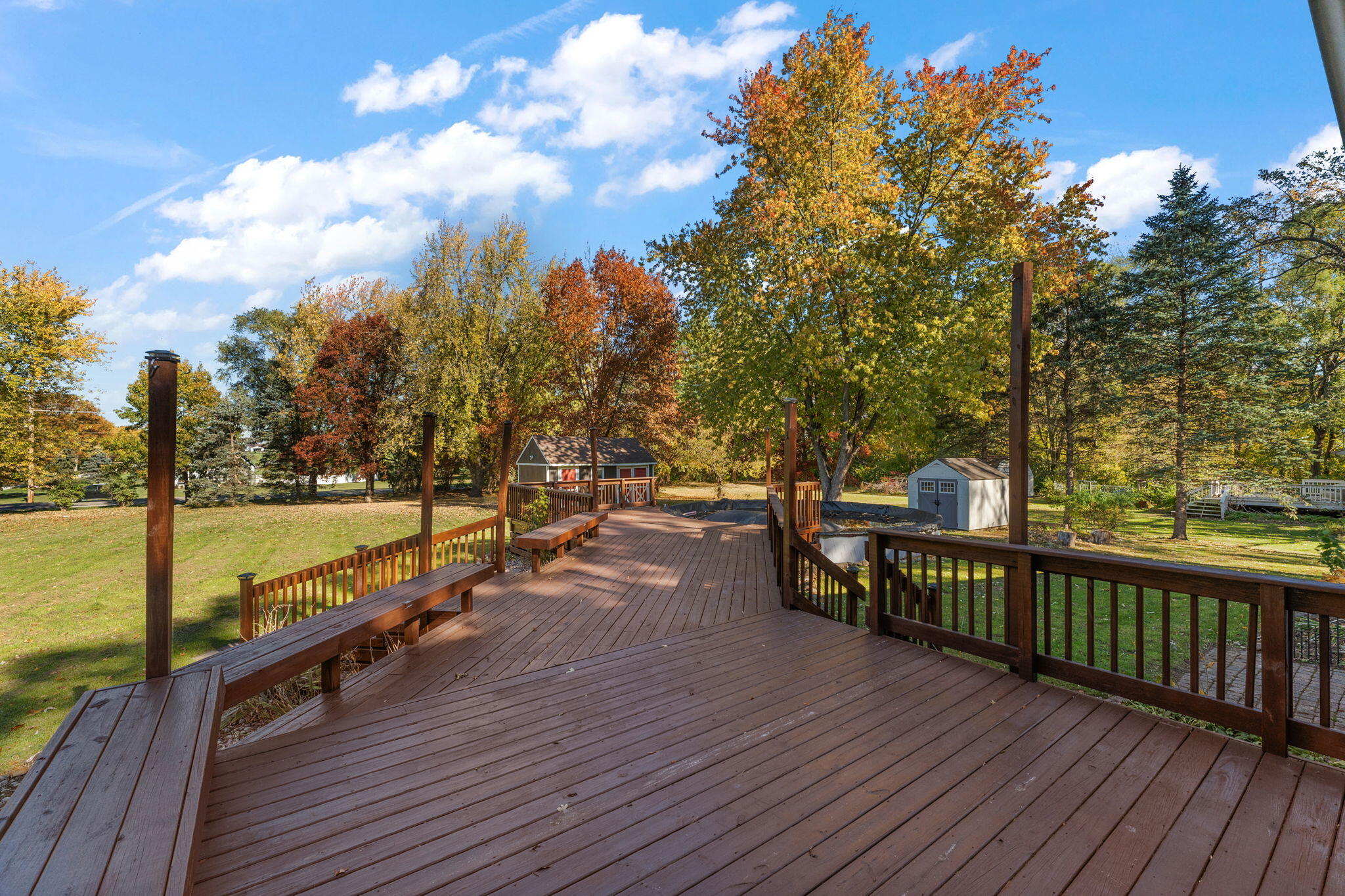 375 Reif Drive Hebron, IN 46341 - Photo 44 of 58 a view of a balcony with wooden floor