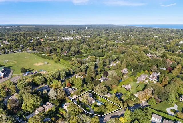 an aerial view of multiple house