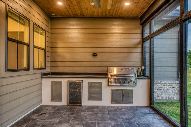 a bathroom with a sink and a shower