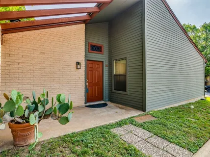 a view of a backyard with plants
